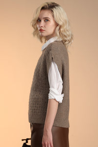 Camel Mixed Links Vest