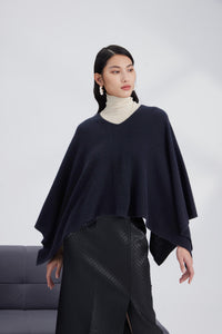 Cashmere versatile poncho sweater
